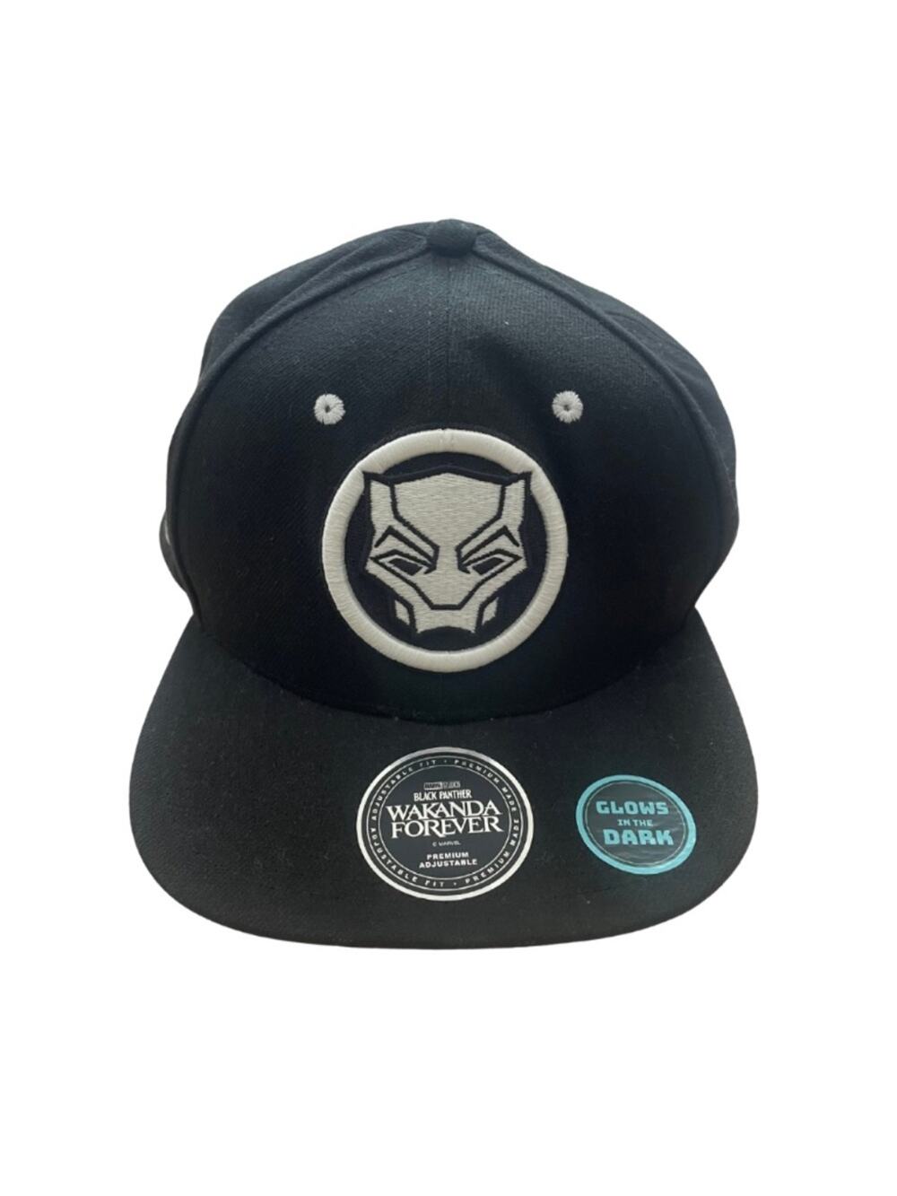 Marvel Black Panther Glow Accent Snapback Hat - Black & White, Boys #0013